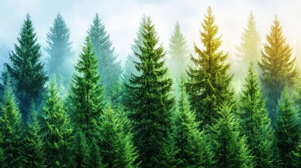 Obraz premium Exploring tranquil evergreen forests in nature photography serene landscape aesthetic