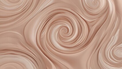 Mocha mousse, fantasy abstract background with spirals and curls in trendy color 2025 Mocha mousse
