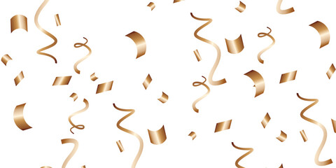 Luxury vector Golden confetti isolated on white background. Scatter gradient with gold confetti on dark backdrop. Glamour falling glitter. New year wallpaper .brochure template. Cover texture design.	