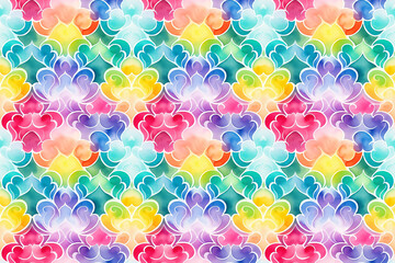 watercolor colorful arabesque style pattern wallpaper