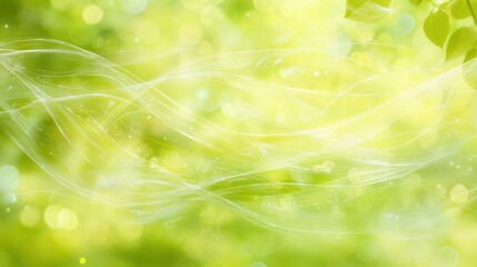 Obraz premium Gentle breeze movement in green forest nature background soft light serenity Blur Background