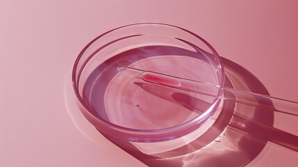 Scientist using pipette to transfer liquid into petri dish in modern laboratory setting for biological and chemical research