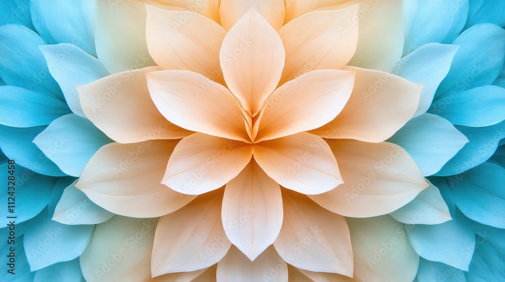 Poster blooming floral patterns vibrant nature abstract art tranquil environment symmetrical view