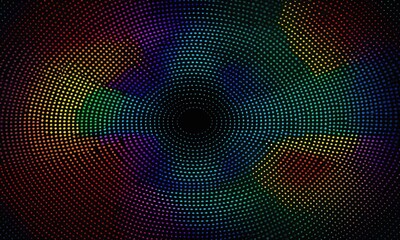 Vibrant circular dot pattern with colorful abstract gradient design