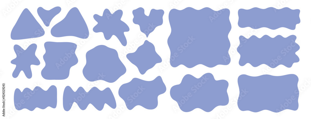 Poster abstract organic liquid shapes. irregular fluid flat shapes. random wavy oval spots and curvy elemen