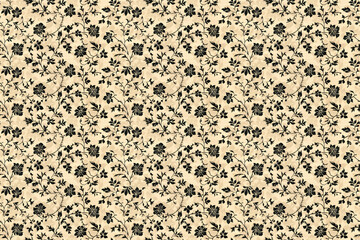 Beige and black chinoiserie pattern