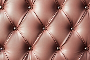 Naklejka premium Close Up Square Buttoned Luxury Leather Upholstery Texture Pattern Background