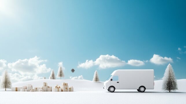 Universal Health Coverage Day Rural Outreach Mobile Healthcare Van in Winter Wonderland - Celebrating Health, Inclusivity, and Global Wellbeing on International UHC Day, Christmas & New Year