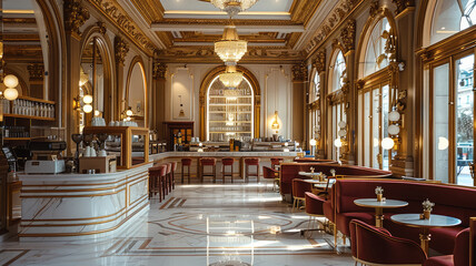 A luxurious and elegant coffee shop.