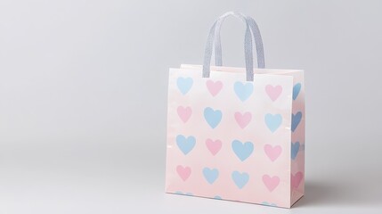 Pastel Heart Pattern Shopping Bag Gift Packaging