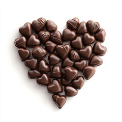 Fototapeta premium chocolate. heart shaped chocolate on white background