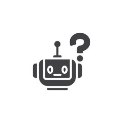 AI assistant with a question mark vector icon
