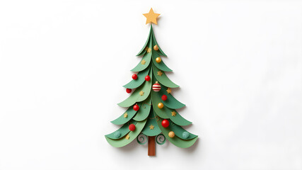 Fototapeta premium Creative paper Christmas tree. Vector Illustration. Generative AI