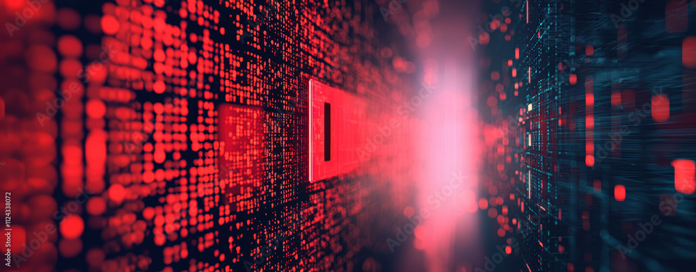 Poster digital lock representing firewall security in vibrant data environment