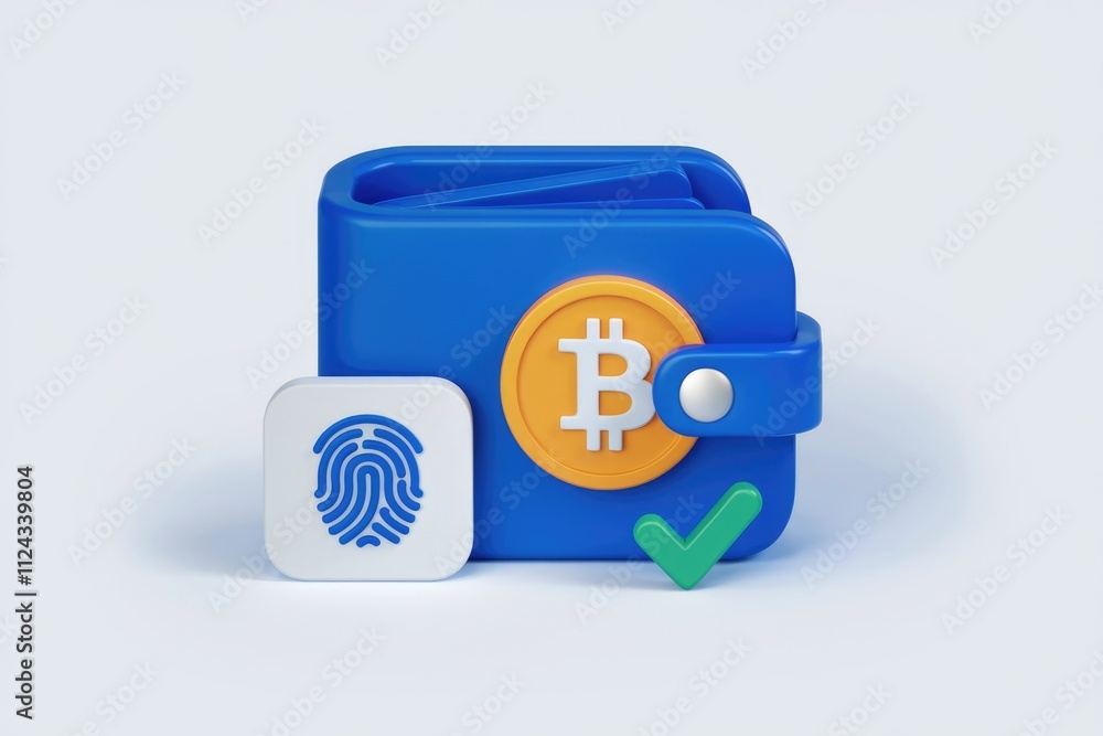 Poster Secure Bitcoin wallet with fingerprint authentication.
