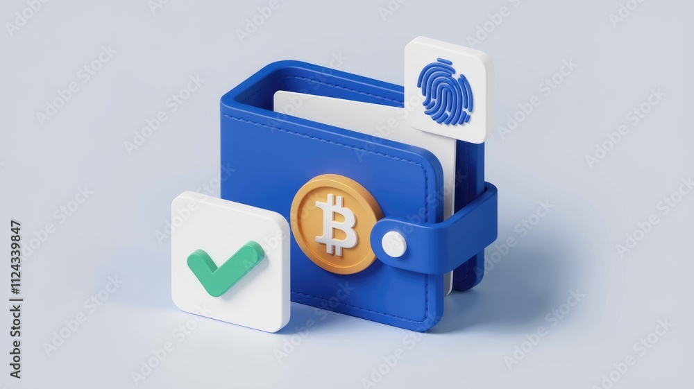 Poster Secure Bitcoin wallet with fingerprint authentication and transaction confirmation.
