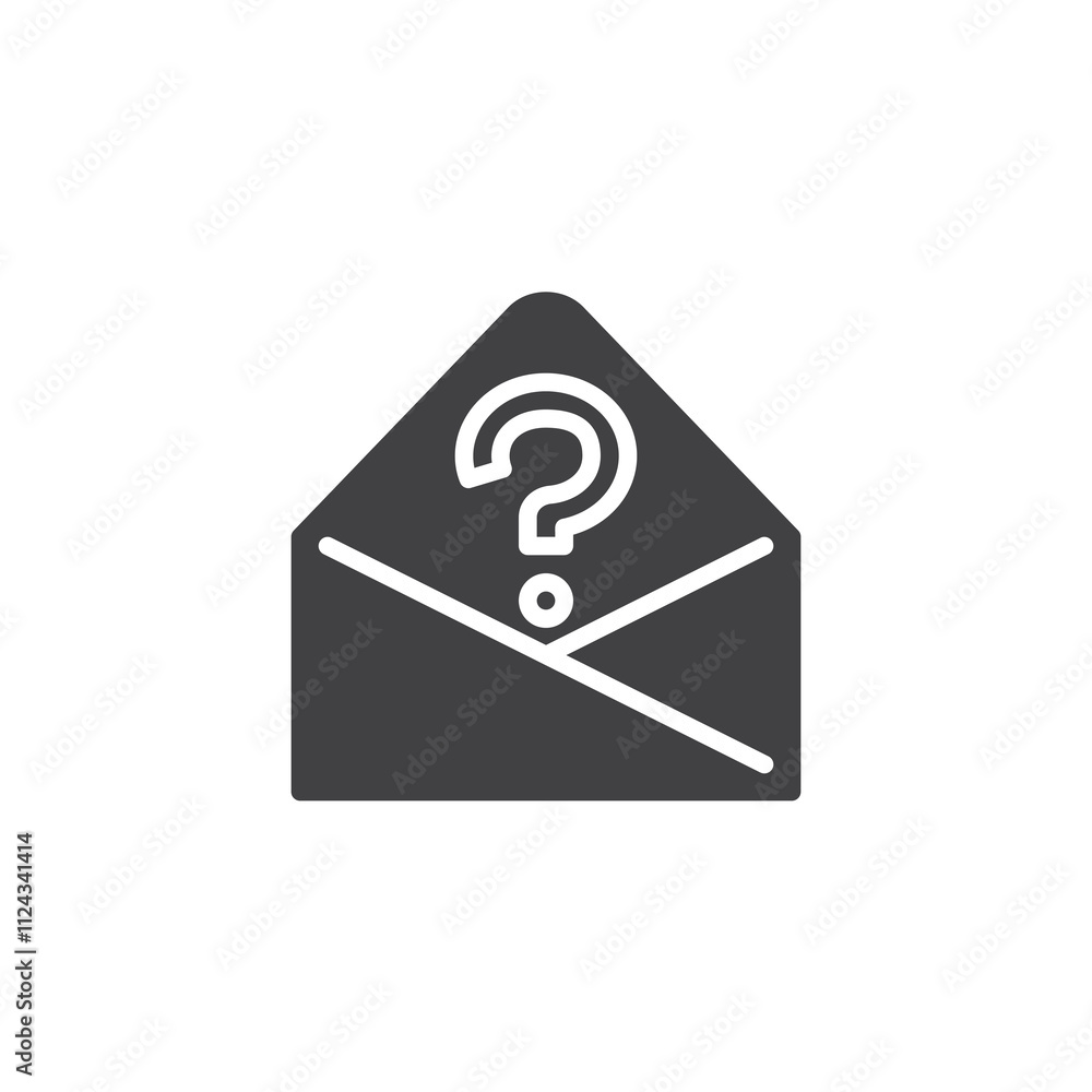 Poster envelope with a question mark vector icon