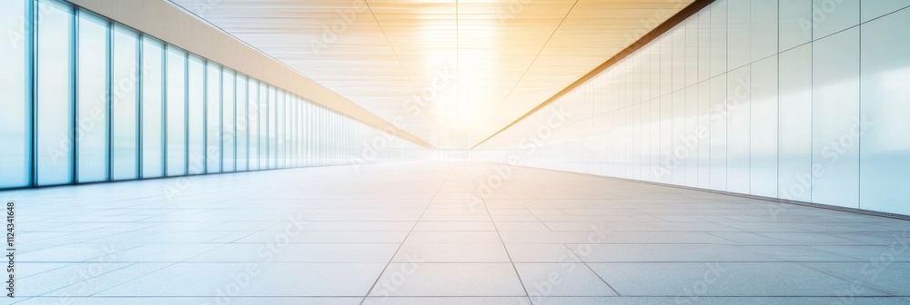 Aufkleber Modern Railway Terminal with Geometric Patterns and Soft Lighting