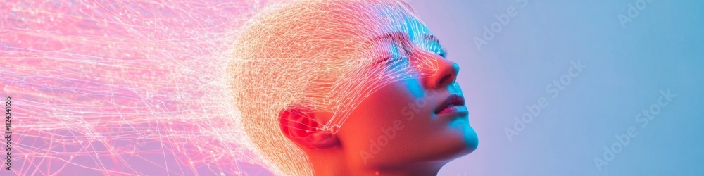 Aufkleber digital entrapment illuminated mind in neon web