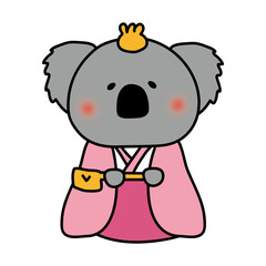 コアラの雛人形の三人官女（長柄銚子）