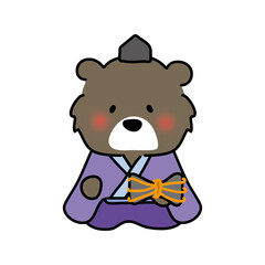 クマの雛人形の五人囃子（大鼓）