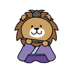 ライオンの雛人形の五人囃子（笛）