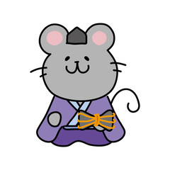 ネズミの雛人形の五人囃子（大鼓）