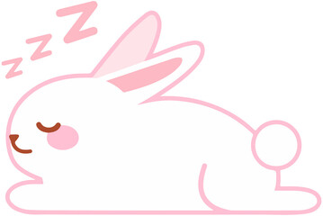 Cute Rabbit Sleeping Kawaii Character
