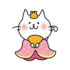 白い猫のお雛様のお姫様