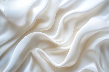 Obraz premium Soft White Silk Fabric with Elegant Folds and Smooth Texture