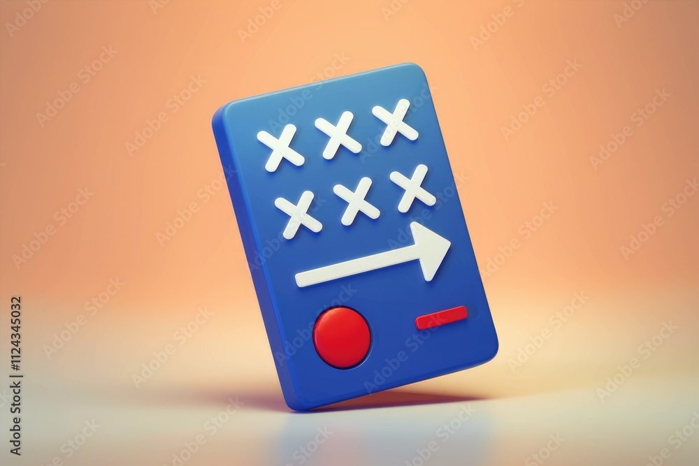 Poster a 3d render of a blue game plan with xs and os, showing a strategic move.