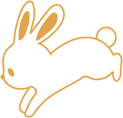 Mid Autumn Festiival rabbit line icon