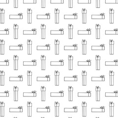 B and W Long Present Boxes Seamless