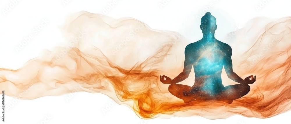 Poster tranquil digital art meditation and mindfulness in an abstract serene environment