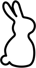 Mid-Autumn Festival Rabbit Silhouette Line Icon