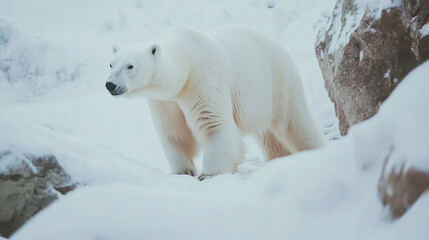 white polar bear. polar bear on the ice