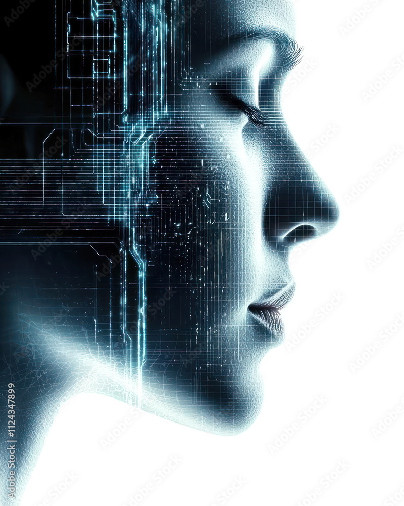 Aufkleber Exploring digital identityhuman-machine interaction virtual realm technology concept