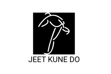 jeet kune do sport vector line icon. sportsman, fighting stance. sport pictogram illustration.