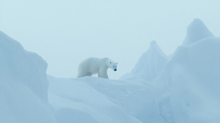 white polar bear. polar bear on the ice