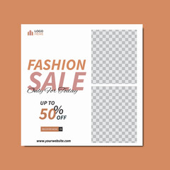Fashion sale social media post and web banner template