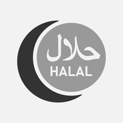 Halal food in circle icon. Vector illustration