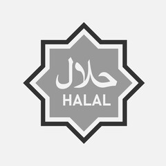 Halal food sticker. Badge for package. vector illustration