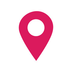 pin point icon. red map location pointer symbol isolated on white background