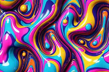 Obraz premium Abstract 3D fluid Endless background. Seamless colorful pattern.