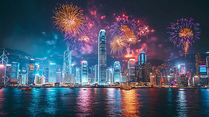 fireworks over the river