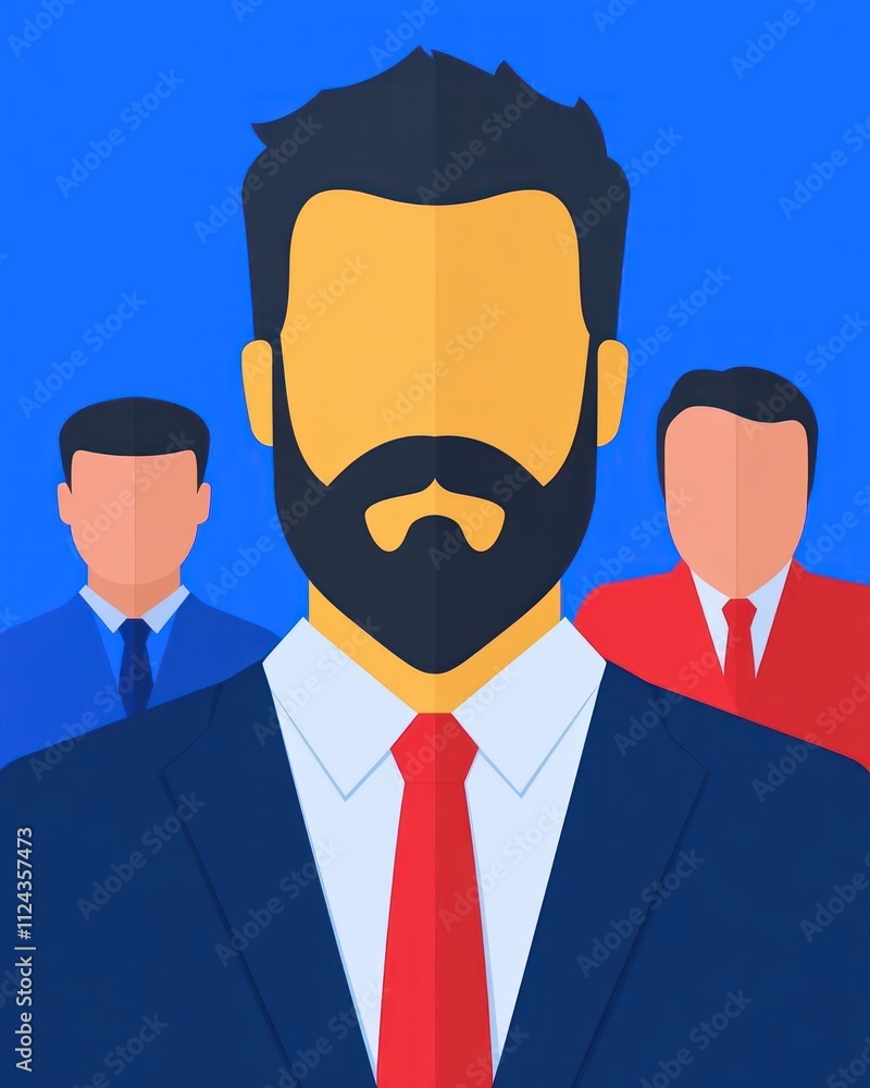 Poster office environment digital illustration of a business networking event with professionals