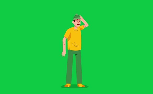 Green Screen Young Man Got Fever