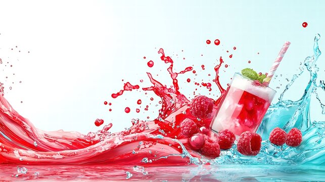 A colorful watercolor splash design featuring bold reds and soothing aqua hues, capturing the essence of positivity and creativity. This professionally composed image provides a perfect backdrop for