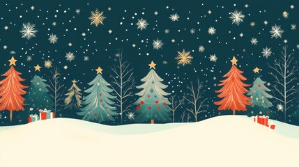 Obraz premium A cozy winter cabin glows warmly amid a snowy landscape with falling snowflakes, perfect for holiday greetings and festive cheer