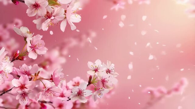 close up of sakura flowers background with copy space